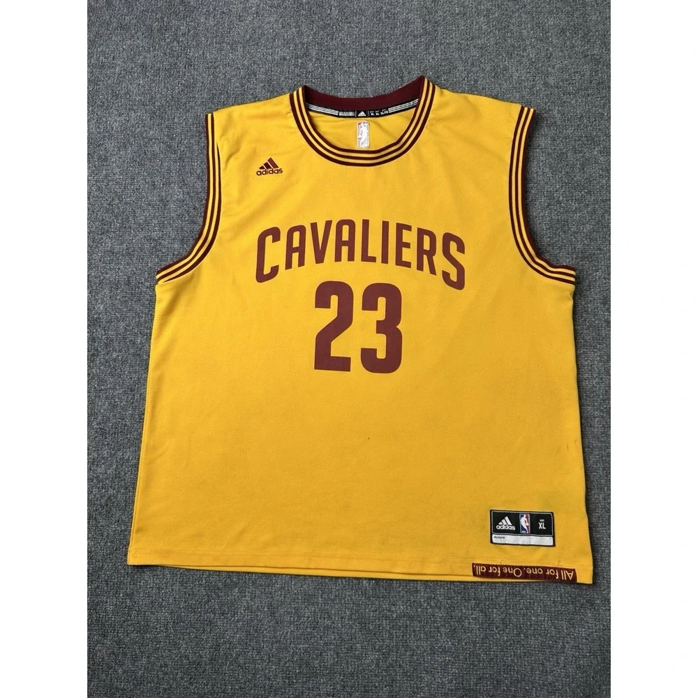 Mens‎ Basketball Adidas Cleveland Cavaliers James #23 Yellow Jersey, Size XL